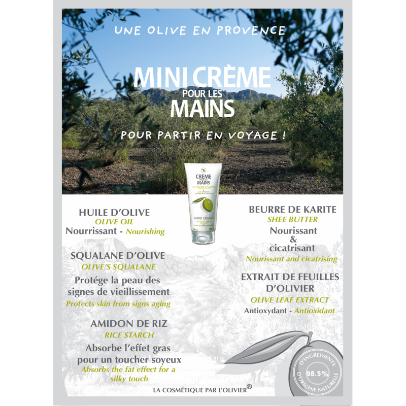 Crème pour les mains à l'huile d'olive -
