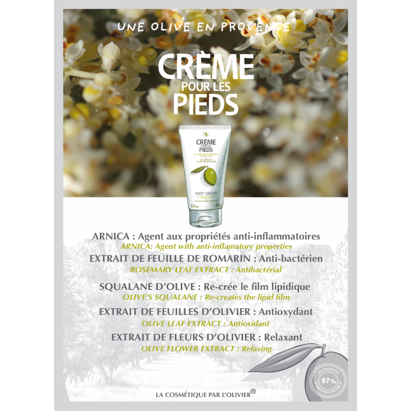 Une Olive en Provence - Crème pour les pieds à l'huile d'olive - 75 ml