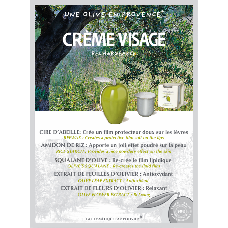Une Olive en Provence - Crème visage à l'huile d'olive - 50 ml