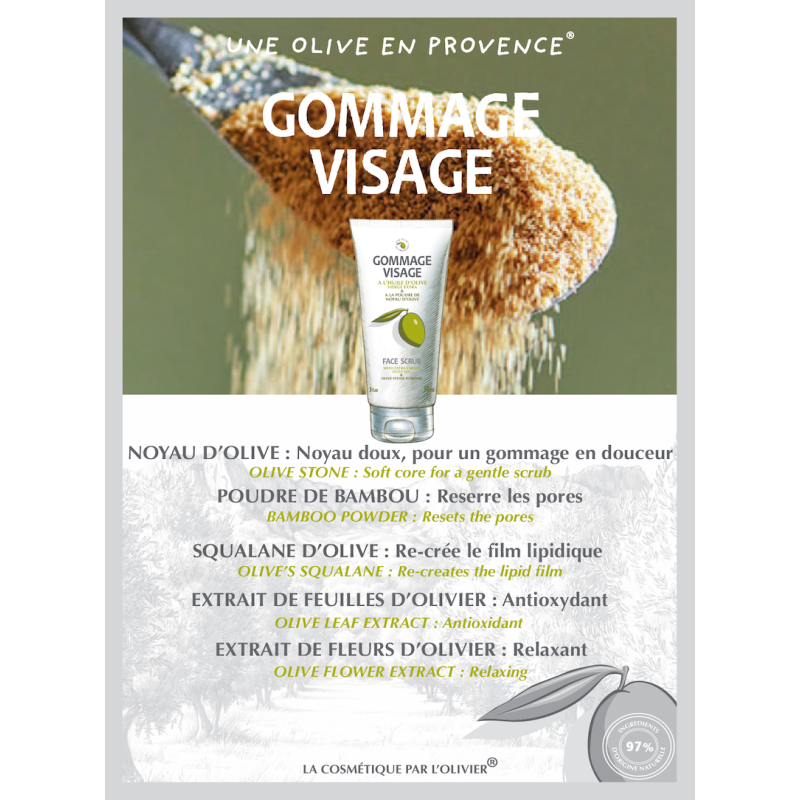 Une Olive en Provence - Gommage visage à l'huile d'olive - 90 ml