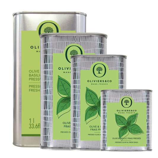 Huile d'olive & basilic frais pressés