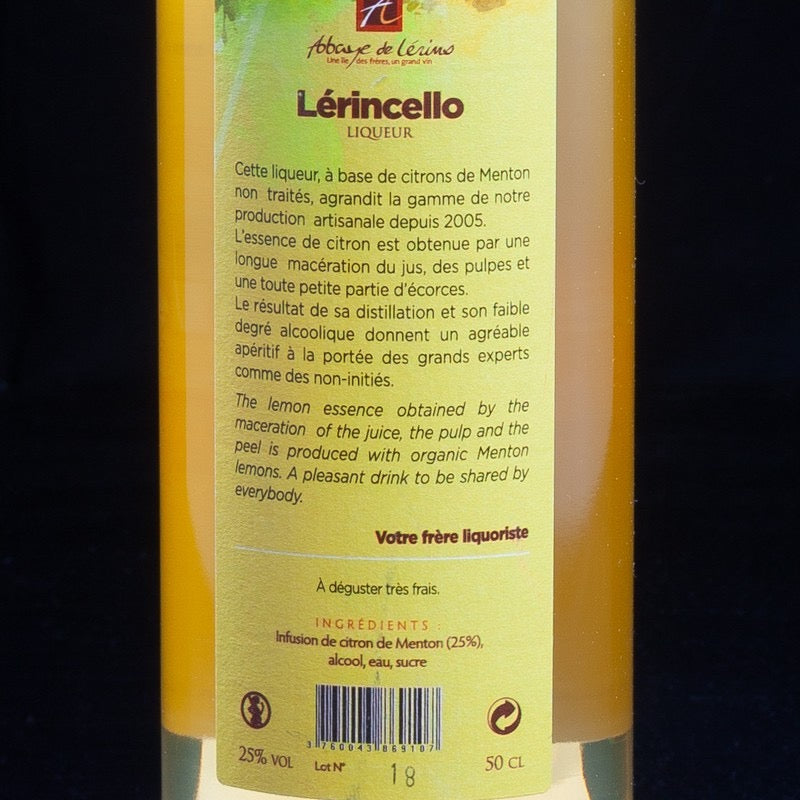 Lerincello - Citron de Menton - Bio Ile Saint Honorat