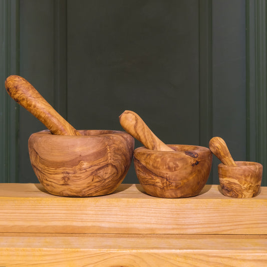 Mortiers - Bois d'olivier - Petit moyen & grand modèle