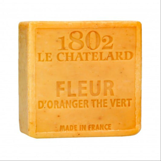 Le Chatelard 1802 - Savon carré sans huile de palme - Fleur d'oranger & thé vert - 100 g